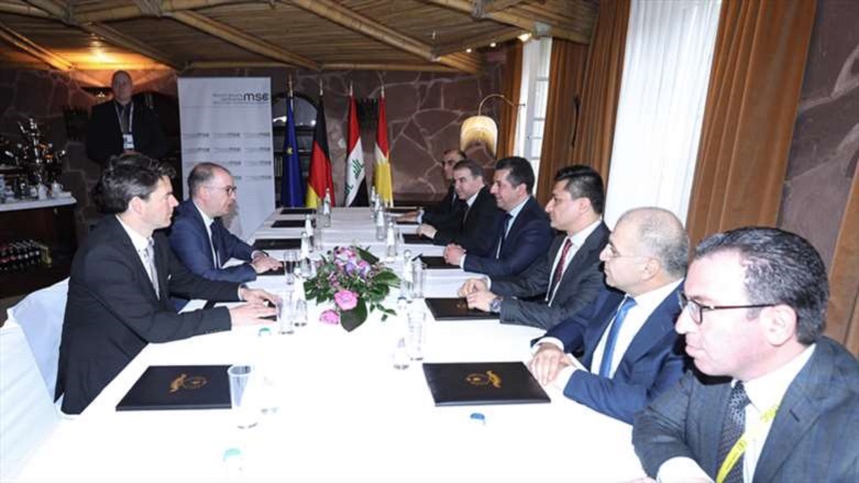 Kurdistan Region Prime Minister Masrour Barzani meets with Germany’s Minister of State at the Federal Foreign Office, Niels Annen, Munich, Germany, Feb. 16, 2020. (Photo: KRG)